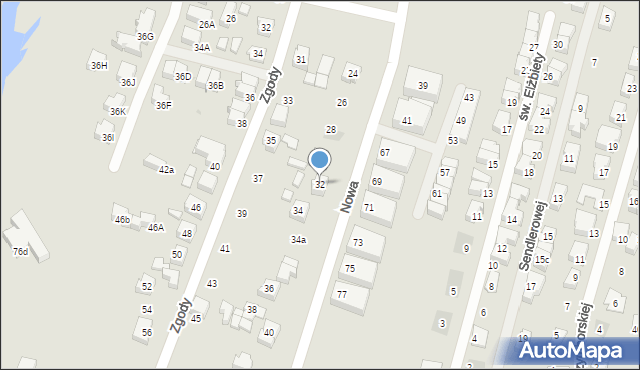 Tychy, Nowa, 32, mapa Tychów