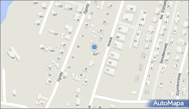 Tychy, Nowa, 34a, mapa Tychów