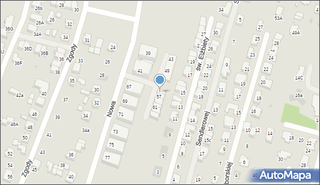 Tychy, Nowa, 55, mapa Tychów