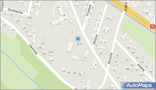 Tychy, Nowokościelna, 17, mapa Tychów