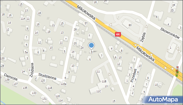 Tychy, Nowokościelna, 3, mapa Tychów