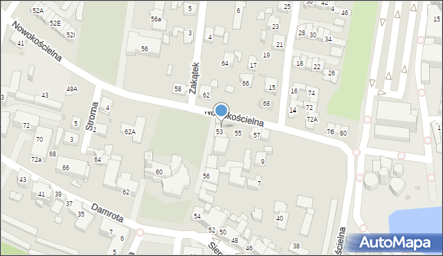 Tychy, Nowokościelna, 53A, mapa Tychów