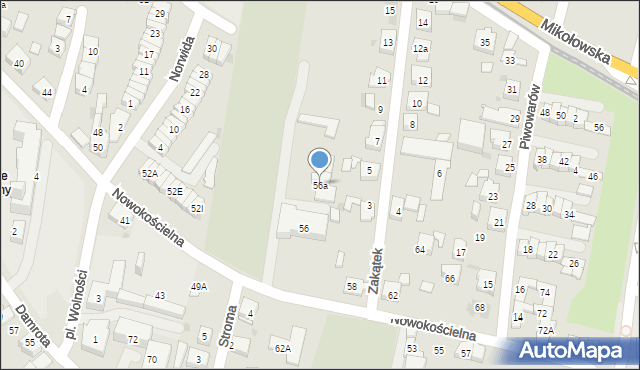 Tychy, Nowokościelna, 56a, mapa Tychów