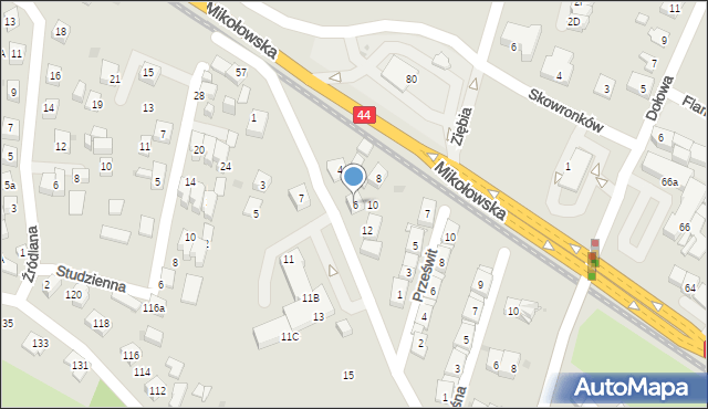 Tychy, Nowokościelna, 6, mapa Tychów