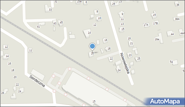 Tychy, Nowowiejska, 20, mapa Tychów