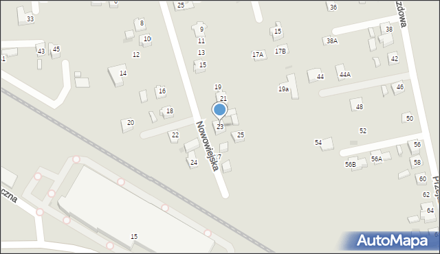 Tychy, Nowowiejska, 23, mapa Tychów