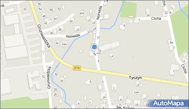 Tyczyn, Norwida Cypriana Kamila, 7a, mapa Tyczyn