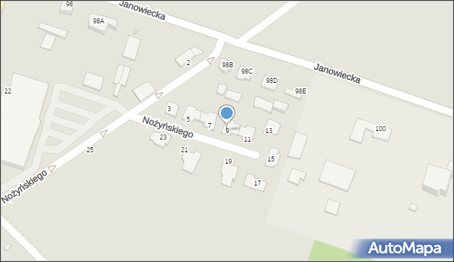 Wągrowiec, Nożyńskiego Tadeusza, 9, mapa Wągrowiec