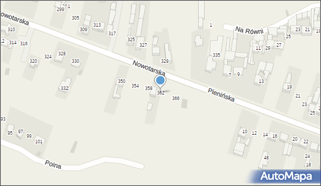 Waksmund, Nowotarska, 362, mapa Waksmund