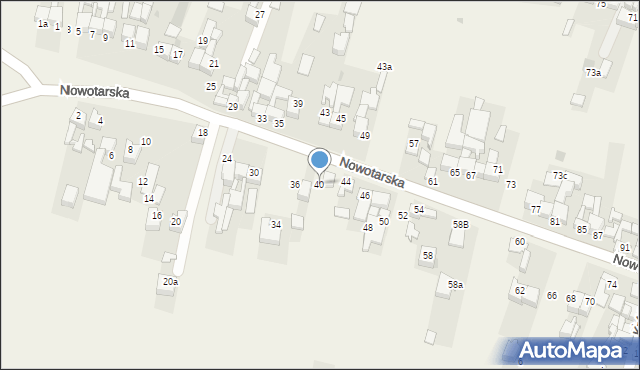 Waksmund, Nowotarska, 40, mapa Waksmund