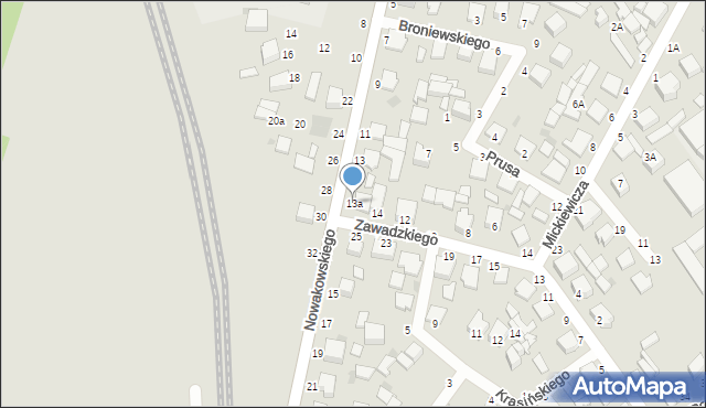 Warka, Nowakowskiego Feliksa, 13a, mapa Warka