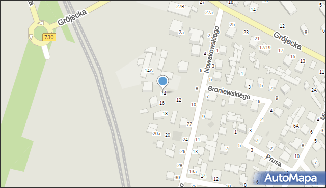 Warka, Nowakowskiego Feliksa, 14, mapa Warka