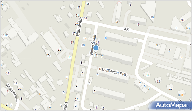 Warka, Nowy Świat, 12, mapa Warka