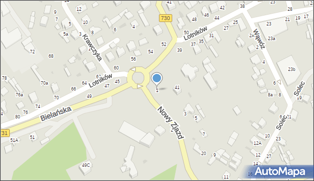 Warka, Nowy Zjazd, 1, mapa Warka