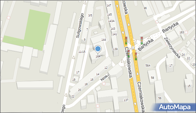 Warszawa, Nowosielecka, 14A, mapa Warszawy