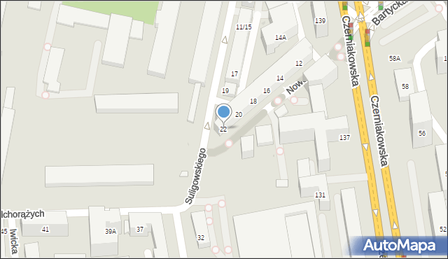 Warszawa, Nowosielecka, 22, mapa Warszawy