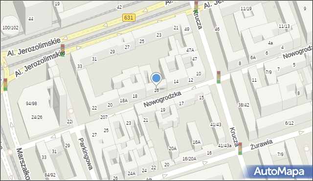 Warszawa, Nowogrodzka, 16, mapa Warszawy