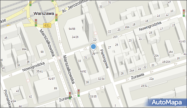 Warszawa, Nowogrodzka, 29, mapa Warszawy
