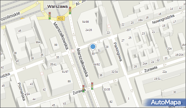 Warszawa, Nowogrodzka, 33, mapa Warszawy