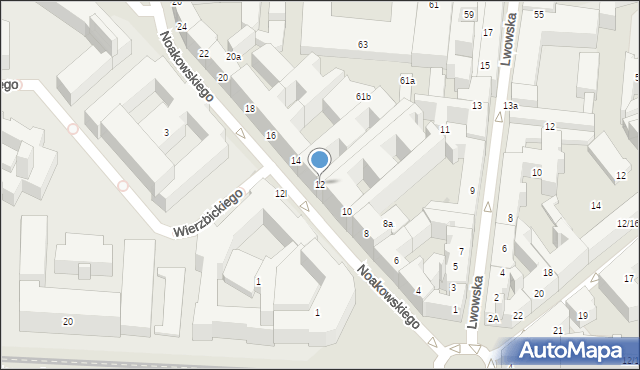 Warszawa, Noakowskiego Stanisława, 12, mapa Warszawy