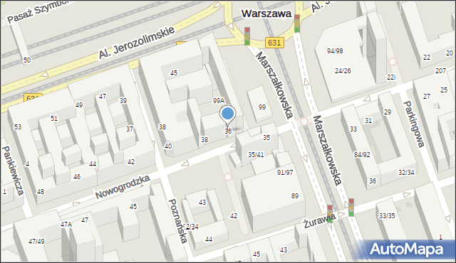 Warszawa, Nowogrodzka, 36, mapa Warszawy
