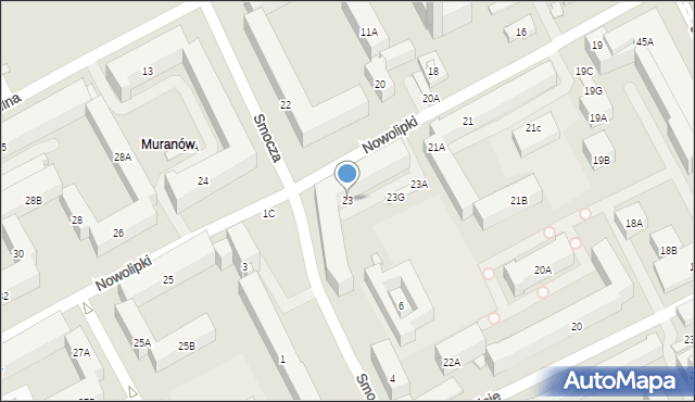 Warszawa, Nowolipki, 23, mapa Warszawy