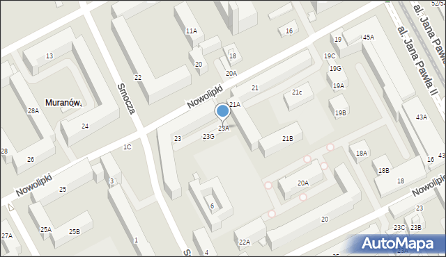 Warszawa, Nowolipki, 23A, mapa Warszawy