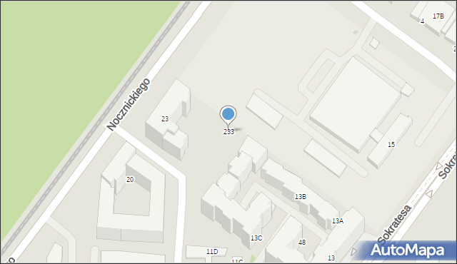 Warszawa, Nocznickiego Tomasza, 233, mapa Warszawy