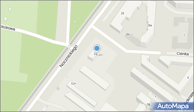 Warszawa, Nocznickiego Tomasza, 32, mapa Warszawy