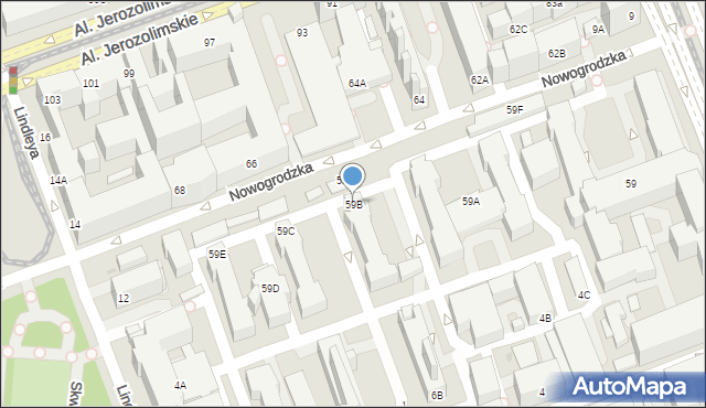 Warszawa, Nowogrodzka, 59B, mapa Warszawy