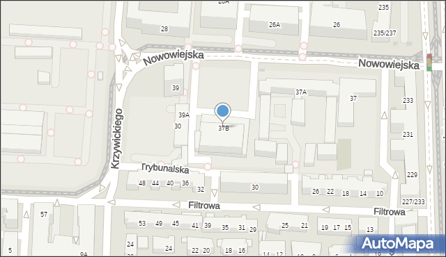 Warszawa, Nowowiejska, 37B, mapa Warszawy