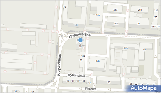 Warszawa, Nowowiejska, 39, mapa Warszawy
