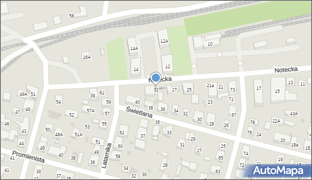 Warszawa, Notecka, 31, mapa Warszawy