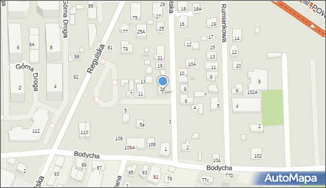 Warszawa, Noworegulska, 15A, mapa Warszawy