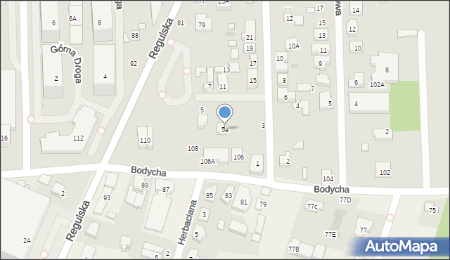 Warszawa, Noworegulska, 5a, mapa Warszawy