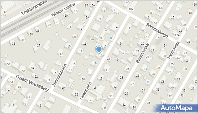 Warszawa, Nowotyska, 14, mapa Warszawy