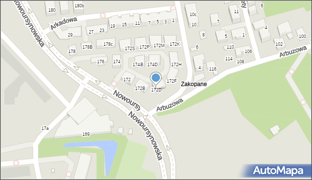 Warszawa, Nowoursynowska, 172D, mapa Warszawy