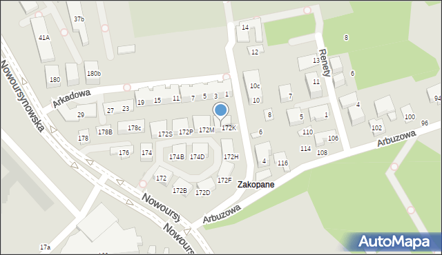 Warszawa, Nowoursynowska, 172L, mapa Warszawy