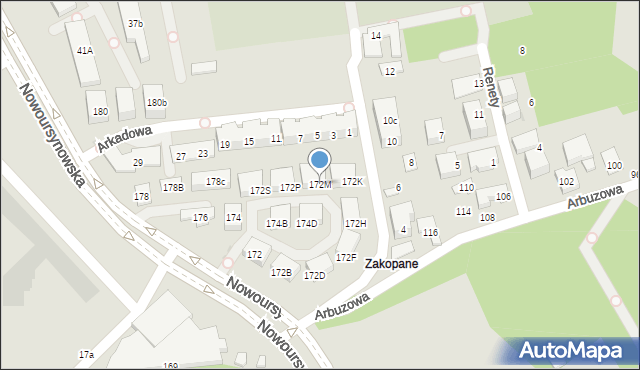 Warszawa, Nowoursynowska, 172M, mapa Warszawy