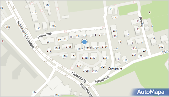Warszawa, Nowoursynowska, 172R, mapa Warszawy