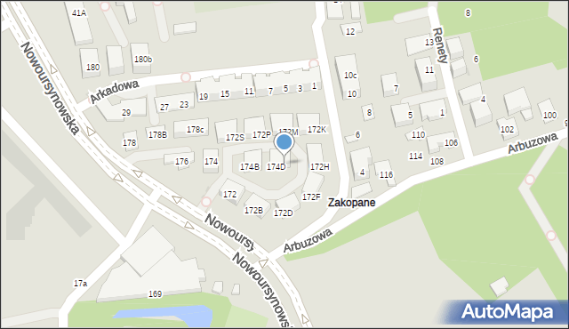 Warszawa, Nowoursynowska, 174E, mapa Warszawy