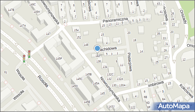 Warszawa, Nowoursynowska, 142, mapa Warszawy