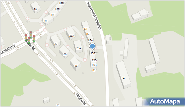Warszawa, Nowoursynowska, 85G, mapa Warszawy