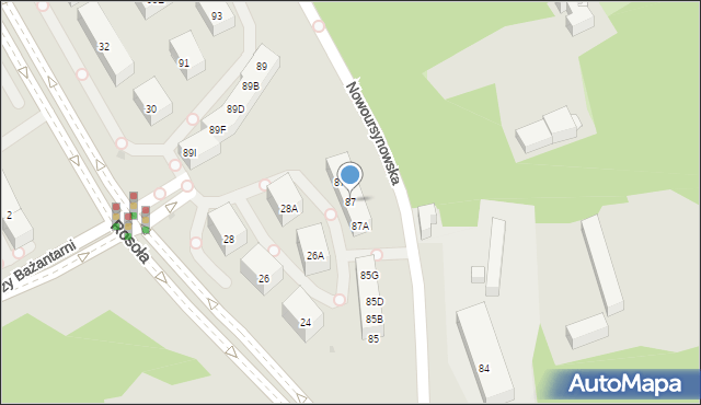 Warszawa, Nowoursynowska, 87, mapa Warszawy