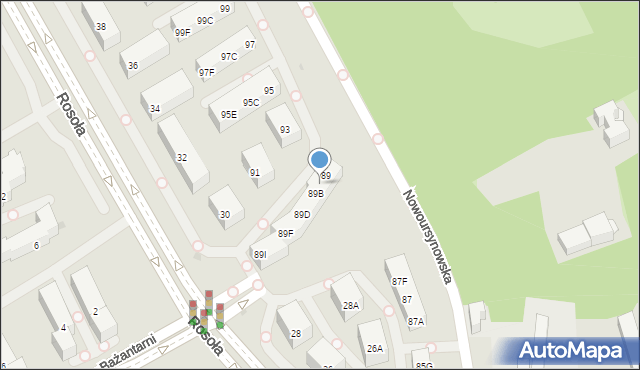 Warszawa, Nowoursynowska, 89A, mapa Warszawy