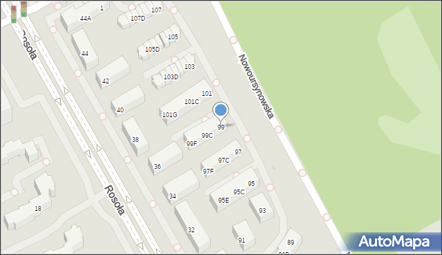 Warszawa, Nowoursynowska, 99, mapa Warszawy