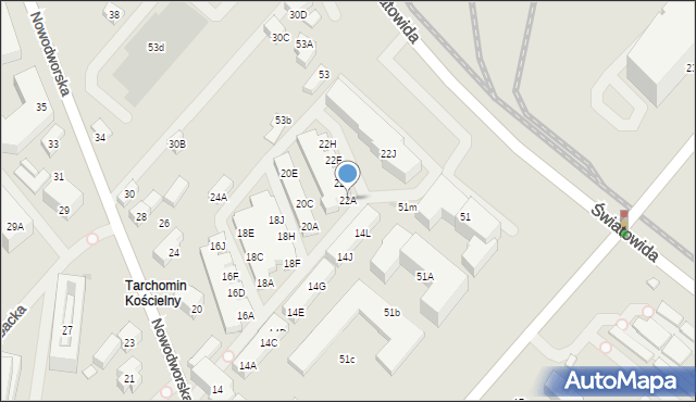 Warszawa, Nowodworska, 22A, mapa Warszawy