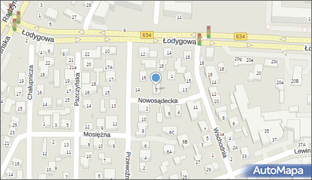 Warszawa, Nowosądecka, 3, mapa Warszawy