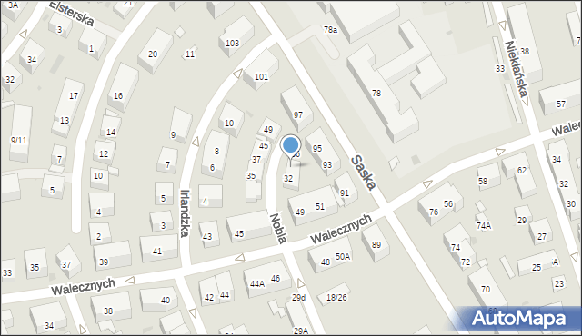 Warszawa, Nobla Alfreda, 34, mapa Warszawy