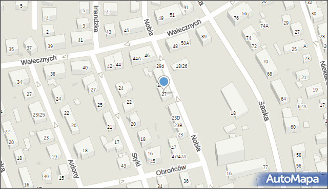 Warszawa, Nobla Alfreda, 27, mapa Warszawy